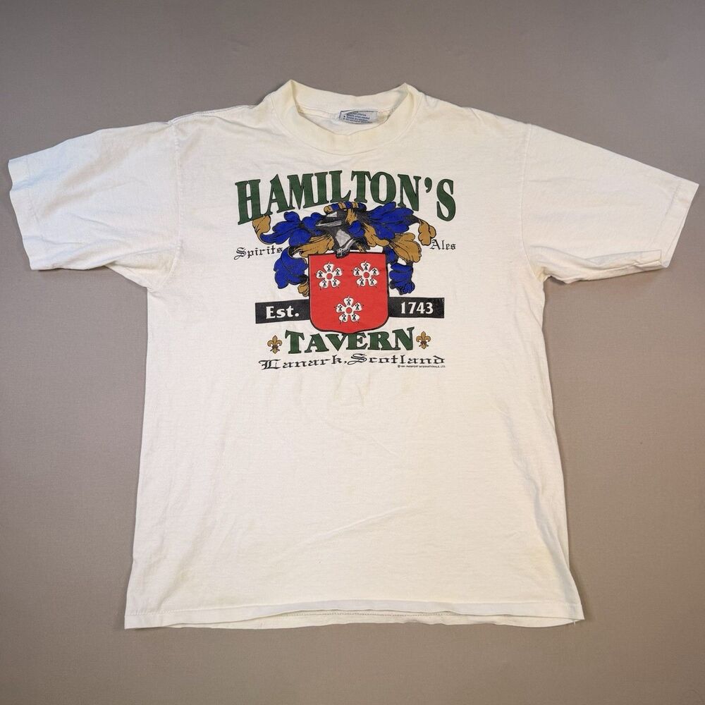 VTG 90s Single Stitch Hamilton's Tavern, Lanark, Scotland 1991 T-Shirt L